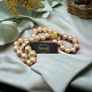 Monet Faux Pearl Necklace 18" NWT